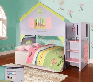 dollhouse bunk bed with stairs