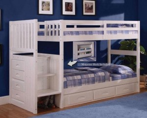 White Staircase bunk Bed