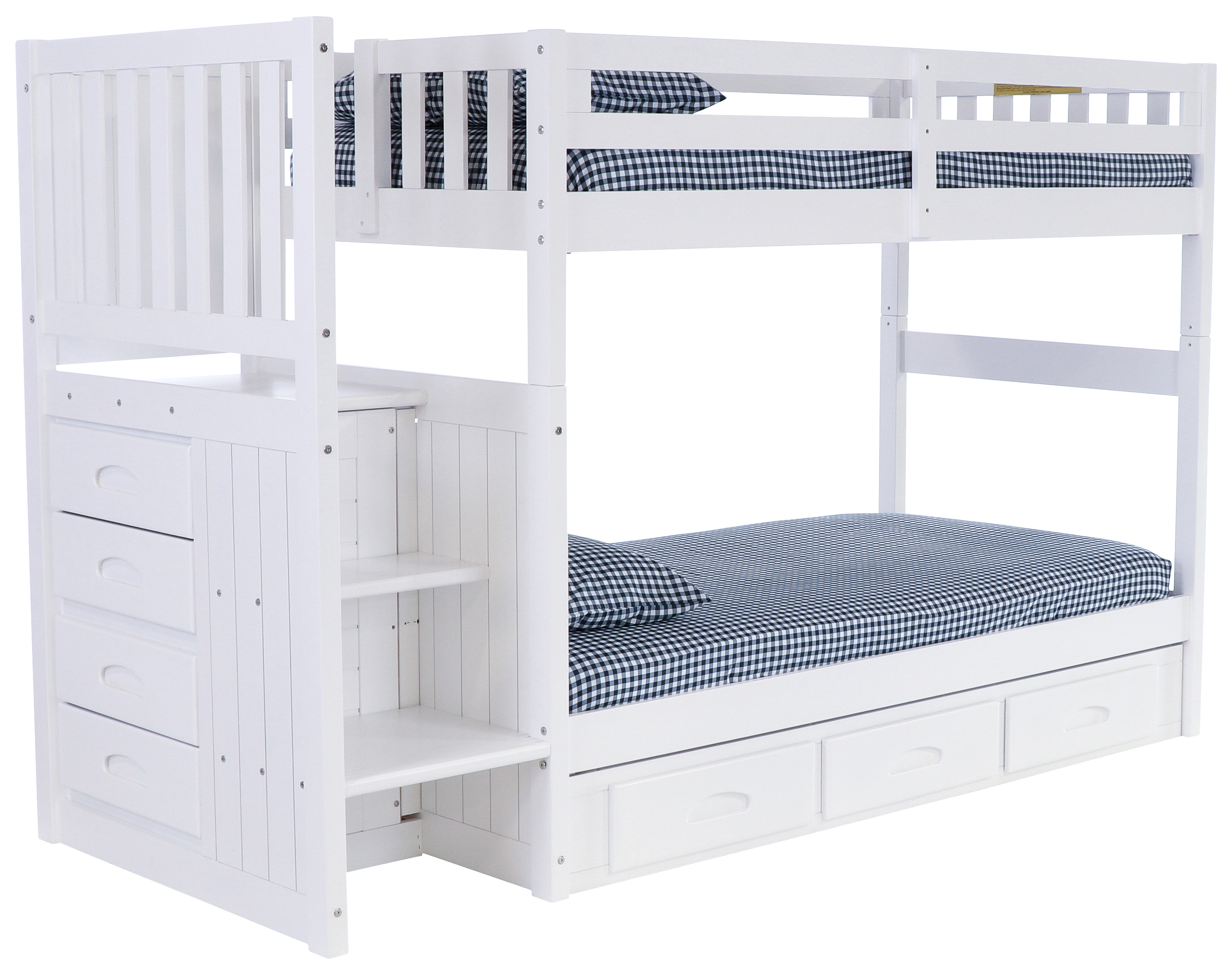 Twin White Staircase Bunk Bed, Discovery World Furniture Bunk Bed Reviews