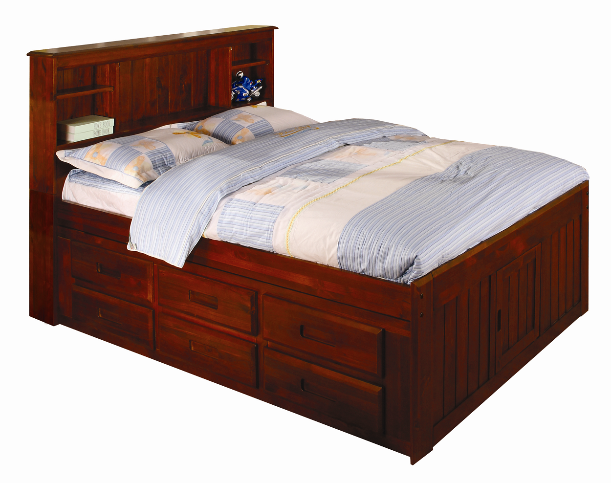 Discovery World Furniture Merlot Full Captain Bed With Media Chest