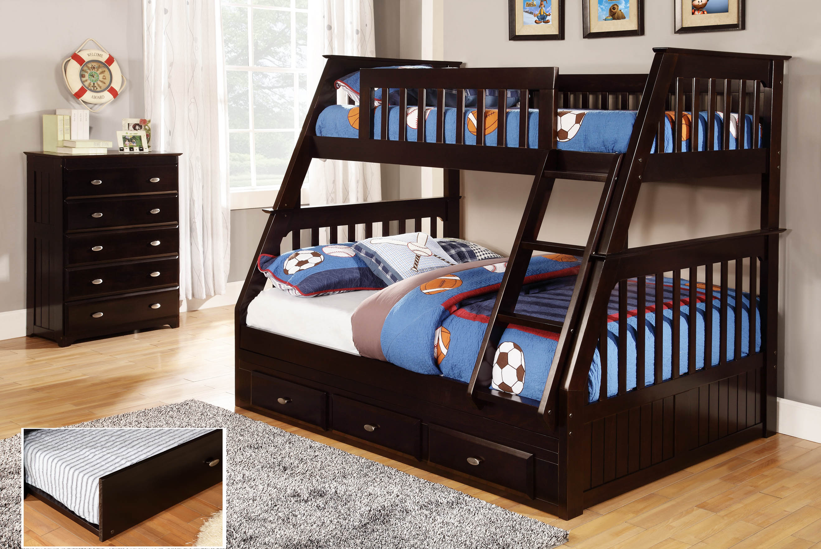 Espresso Mission Bunk Bed Kfs S, Maddox Bunk Bed Twin Over Full