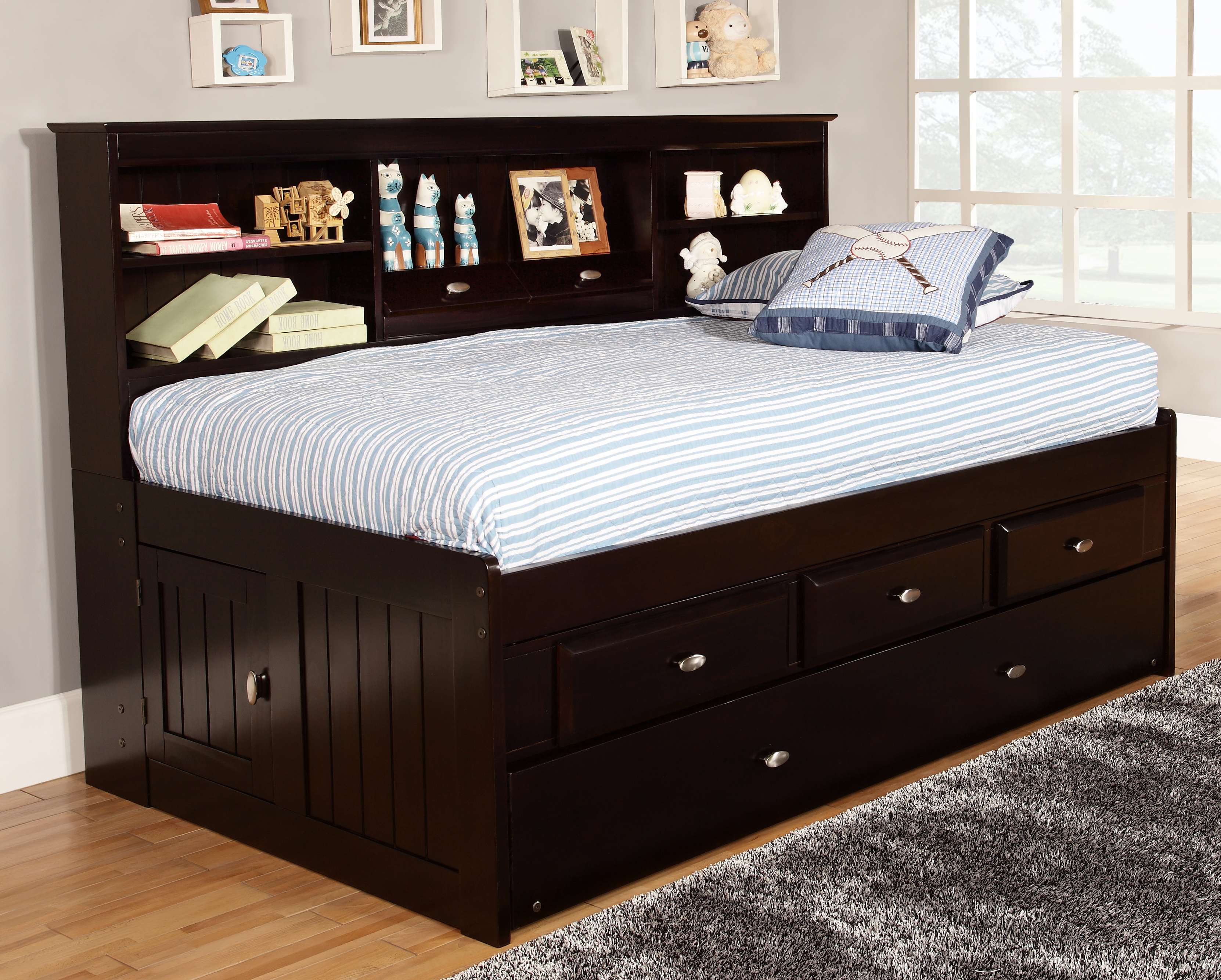 Discovery World Furniture Espresso Twin, Rooms To Go Twin Captains Bed