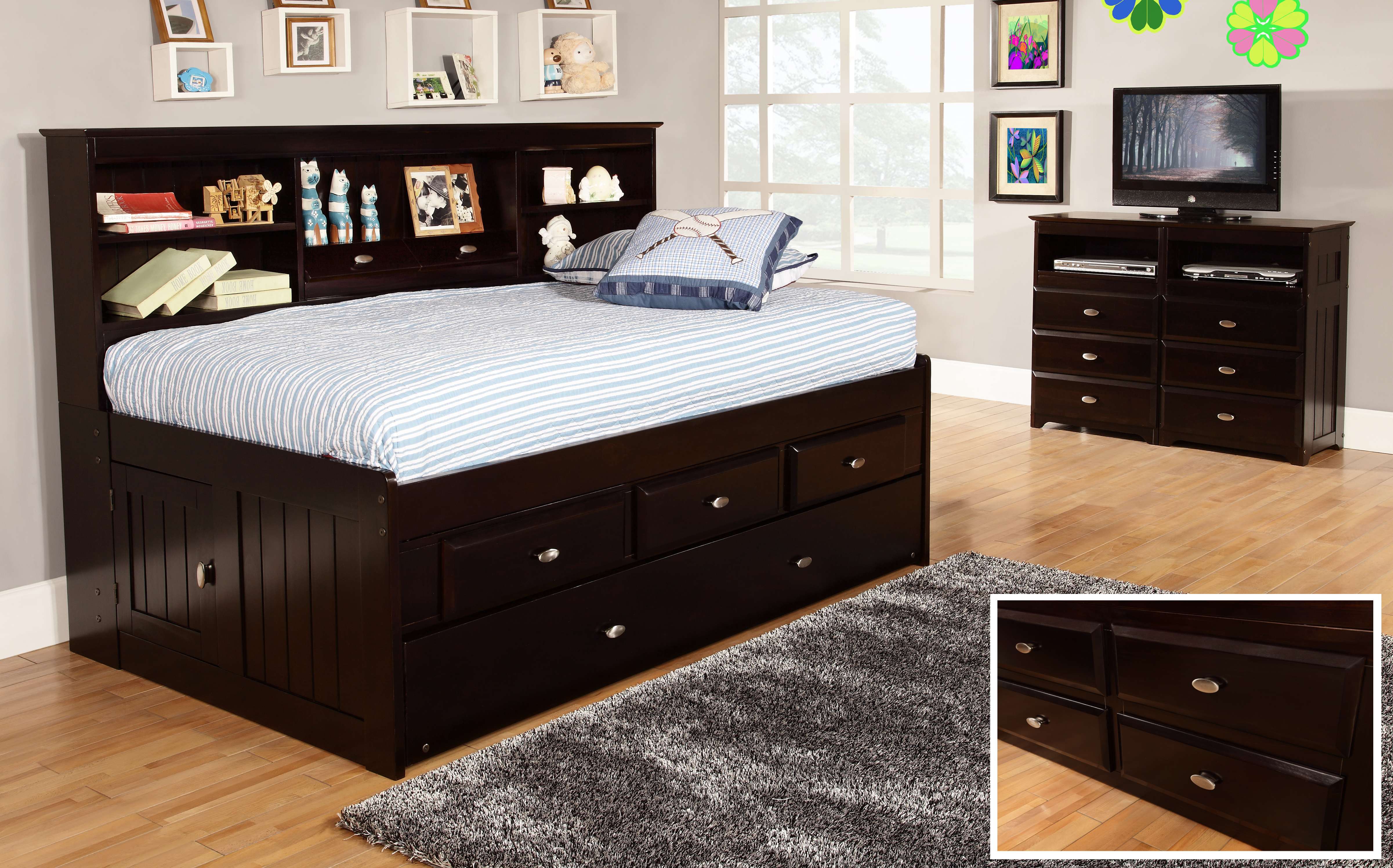 Discovery World Furniture Espresso Twin, Diy Twin Captains Bed