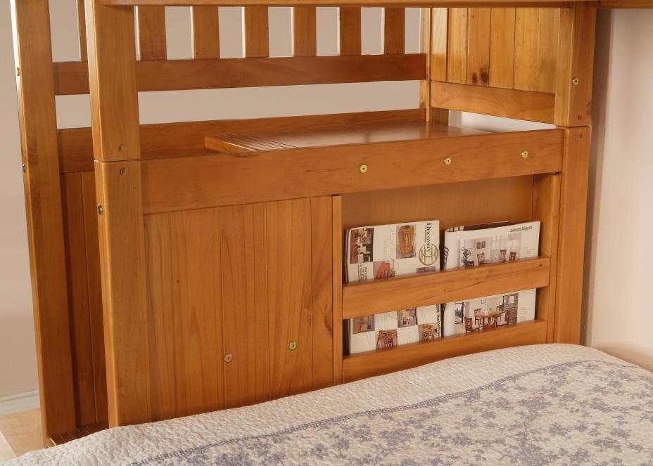 Honey Staircase Bunk Bed, Discovery World Furniture Weston Twin Over Full Bunk Bed