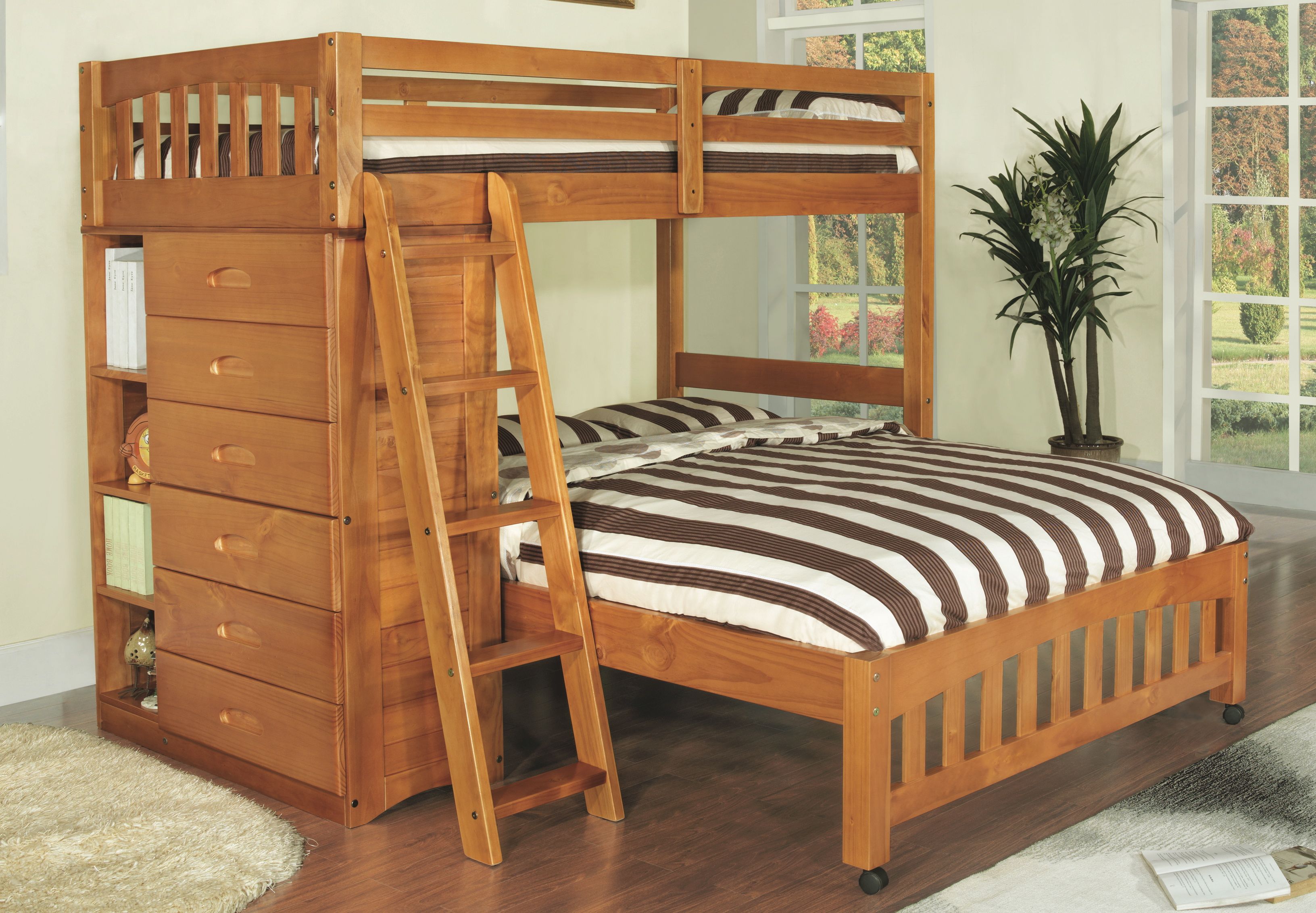 Honey Loft Bunk Beds, Twin Over Full Bunk Bed