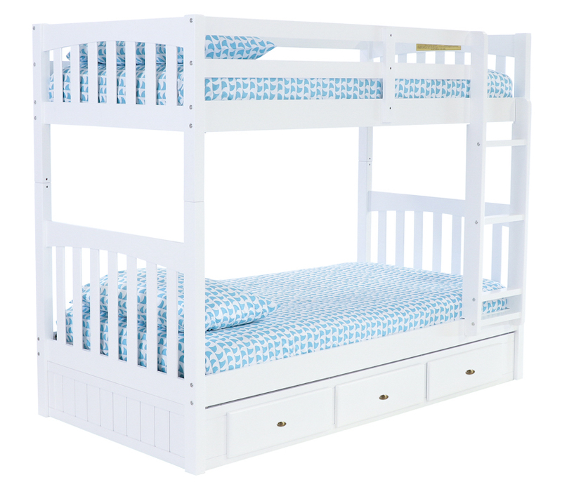 Twin White Mission Bunk Bed, Discovery World Mission Bunk Bed