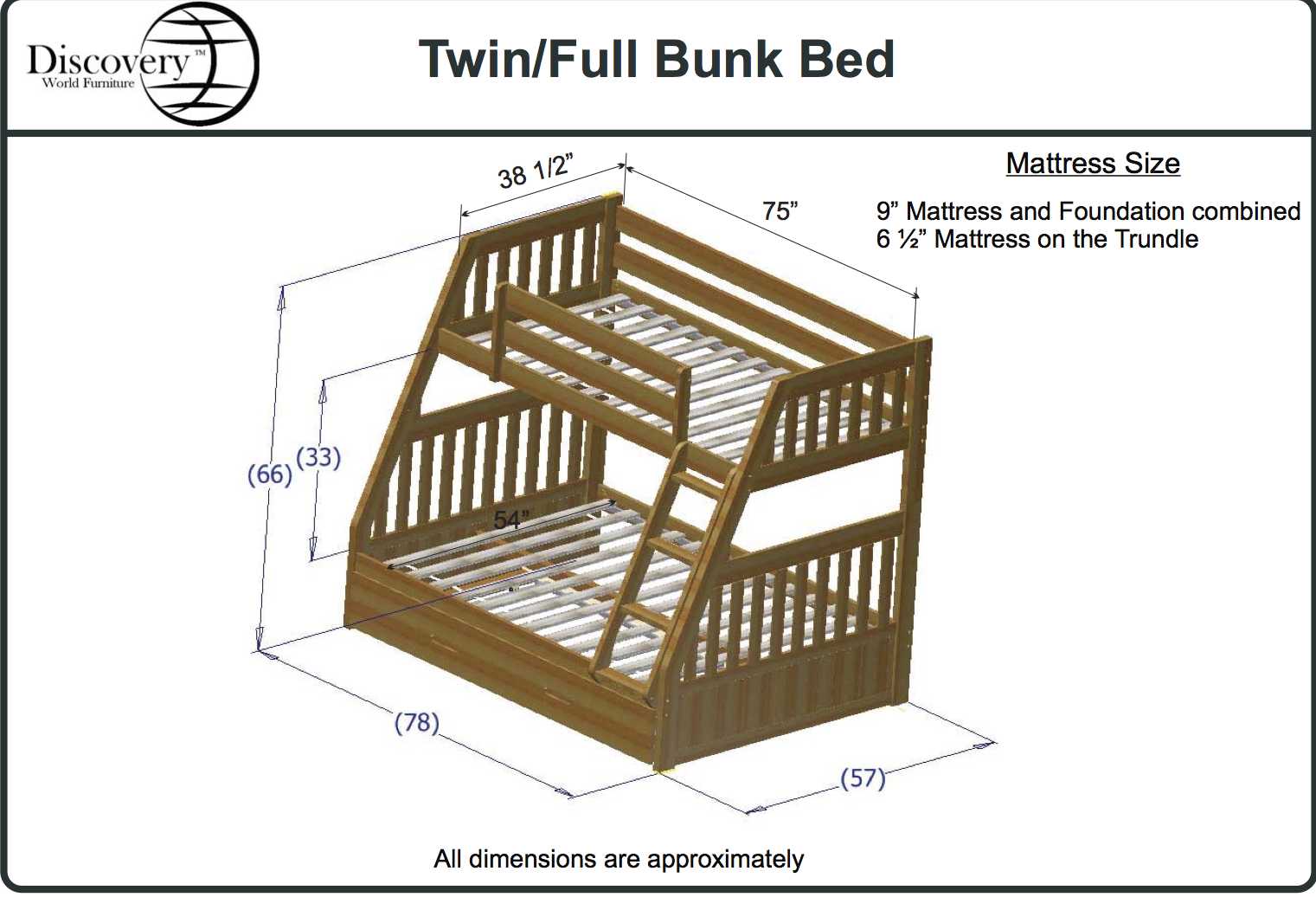 Honey Mission Bunk Bed Kfs S, Bunk Bed Frame Dimensions