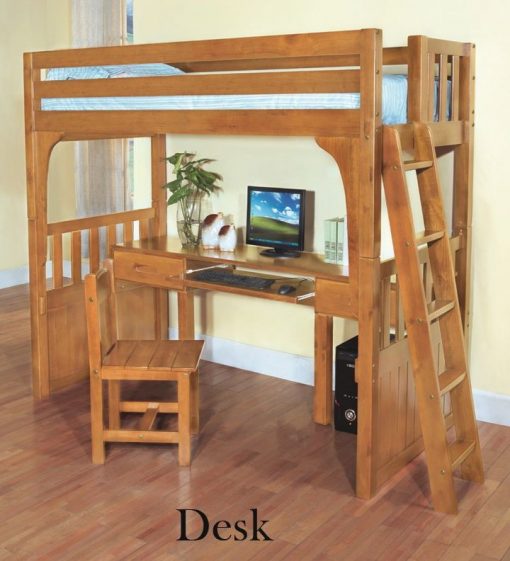 Discovery World Furniture Twin Over Desk Honey Convertible Bunk Bed ...