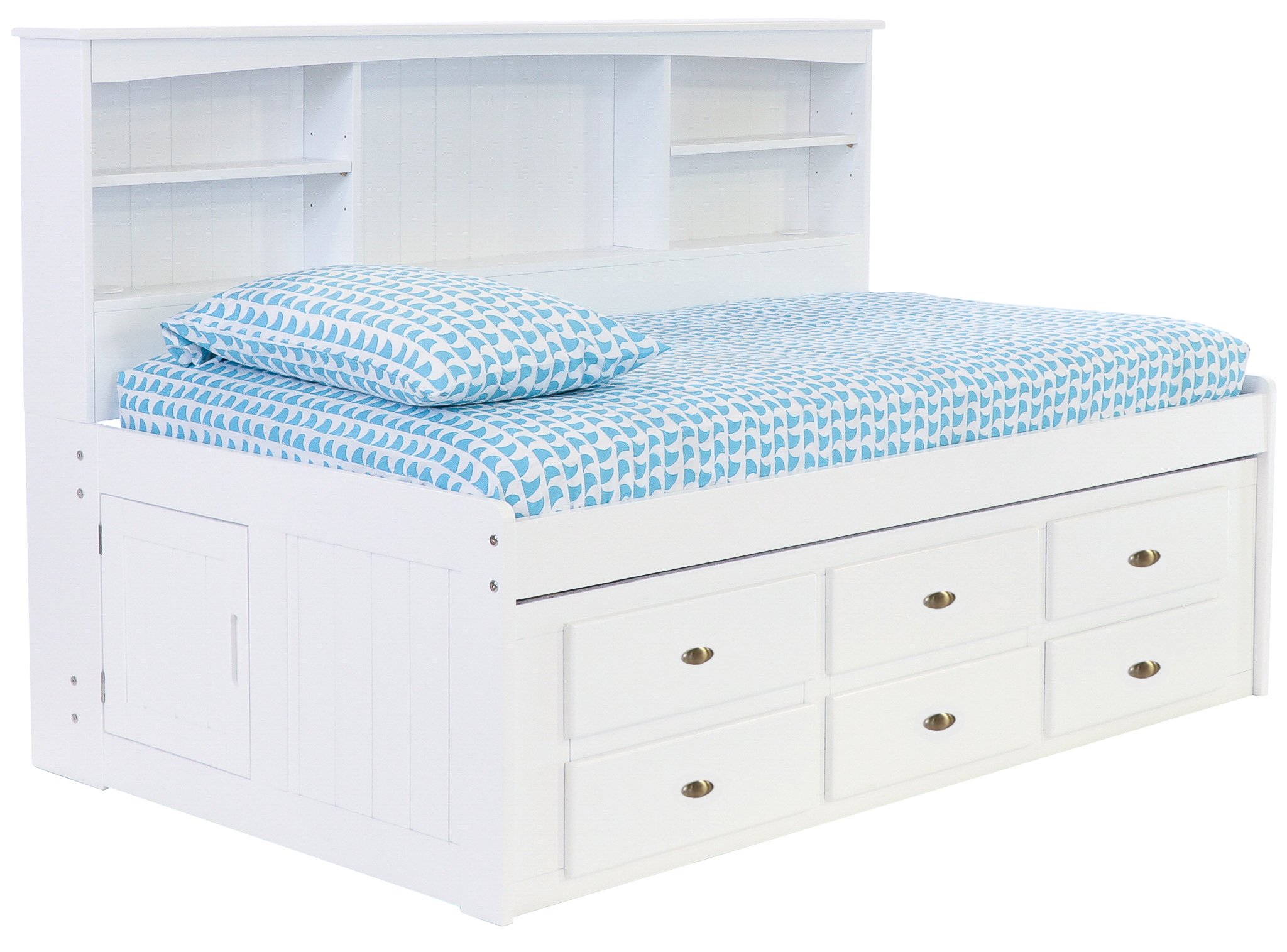 White Captain Day Beds With Drawers, Twin Roomsaver Bed
