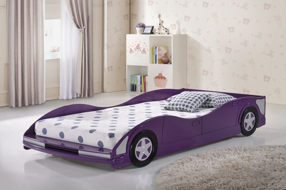 Purple Kids Race Car Beds Kfs S, Twin Size Race Car Bedding